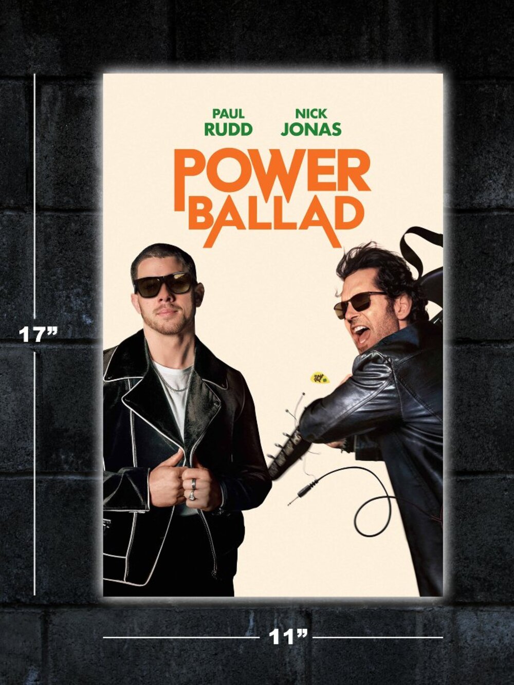 Power Ballad movie poster - 11x17 wall art print merch Nick Jonas Paul Rudd